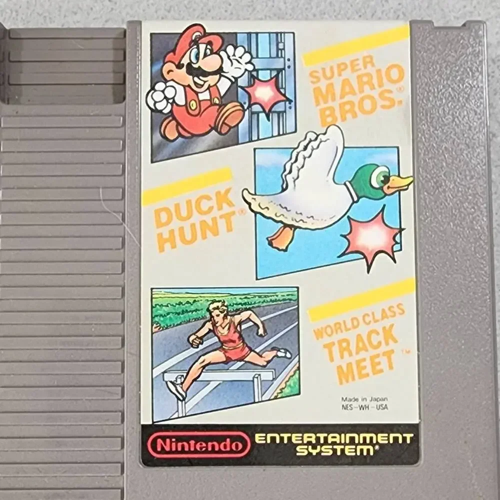 Super Mario Bros, Duck Hunt, World Class Track Meet Nintendo NES Game - Untested